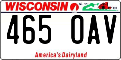 WI license plate 465OAV