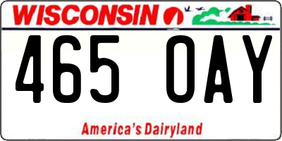 WI license plate 465OAY