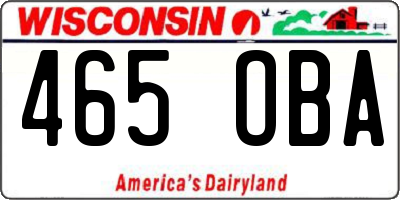 WI license plate 465OBA