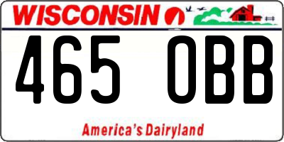 WI license plate 465OBB