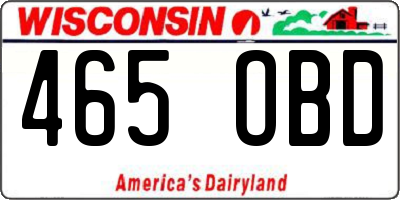 WI license plate 465OBD