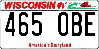 WI license plate 465OBE