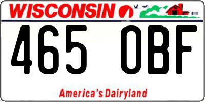 WI license plate 465OBF