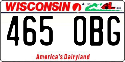 WI license plate 465OBG