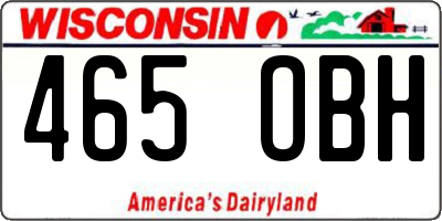 WI license plate 465OBH