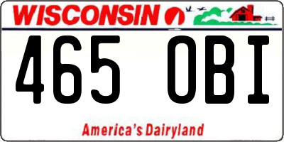 WI license plate 465OBI