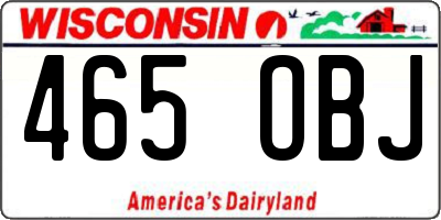 WI license plate 465OBJ