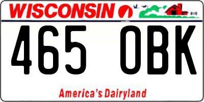 WI license plate 465OBK