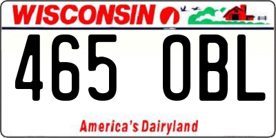 WI license plate 465OBL