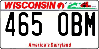 WI license plate 465OBM