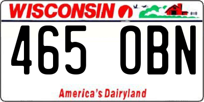 WI license plate 465OBN