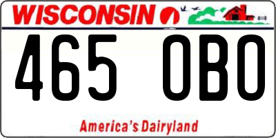 WI license plate 465OBO