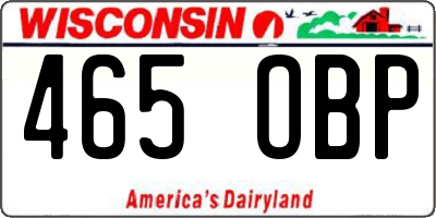 WI license plate 465OBP
