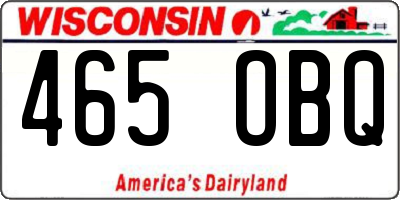 WI license plate 465OBQ