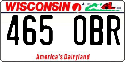 WI license plate 465OBR