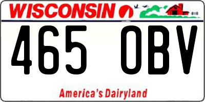 WI license plate 465OBV