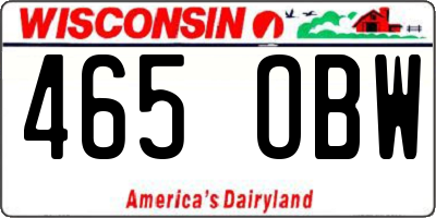 WI license plate 465OBW