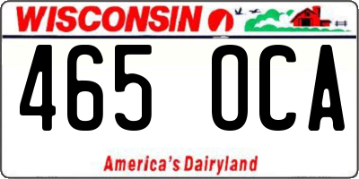 WI license plate 465OCA