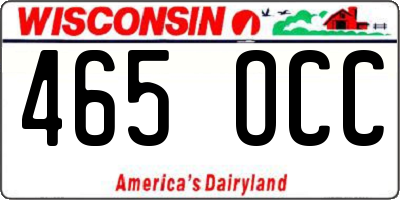 WI license plate 465OCC