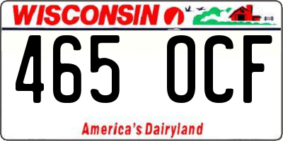 WI license plate 465OCF