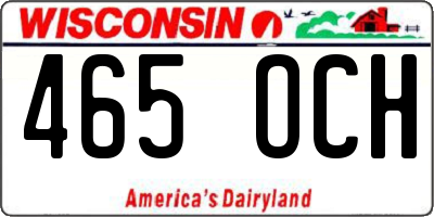 WI license plate 465OCH