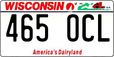 WI license plate 465OCL
