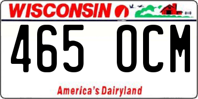 WI license plate 465OCM