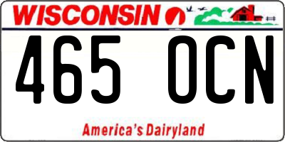WI license plate 465OCN