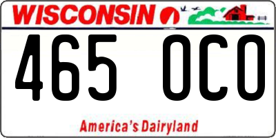 WI license plate 465OCO