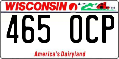 WI license plate 465OCP