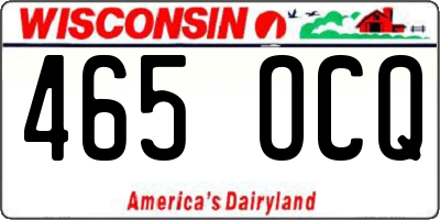WI license plate 465OCQ