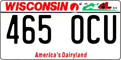 WI license plate 465OCU
