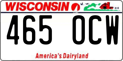 WI license plate 465OCW