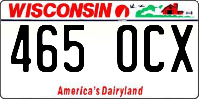 WI license plate 465OCX