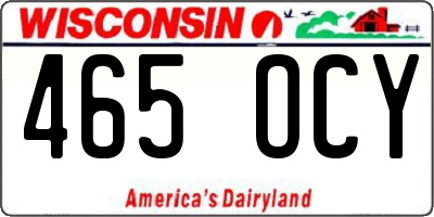 WI license plate 465OCY