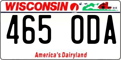 WI license plate 465ODA