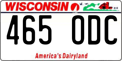 WI license plate 465ODC