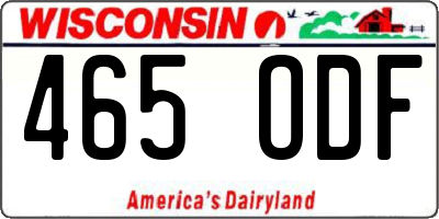 WI license plate 465ODF