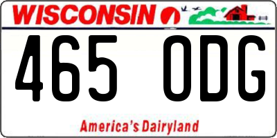 WI license plate 465ODG