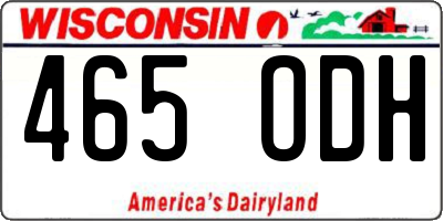 WI license plate 465ODH