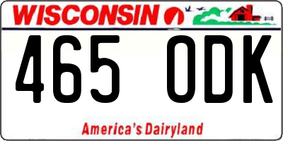WI license plate 465ODK