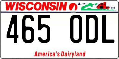 WI license plate 465ODL