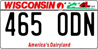 WI license plate 465ODN