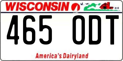 WI license plate 465ODT