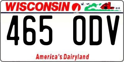 WI license plate 465ODV
