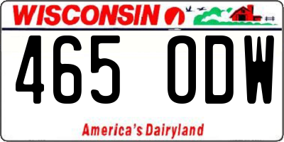 WI license plate 465ODW