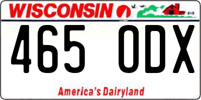 WI license plate 465ODX