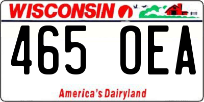 WI license plate 465OEA
