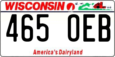 WI license plate 465OEB