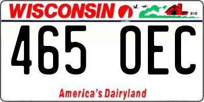 WI license plate 465OEC